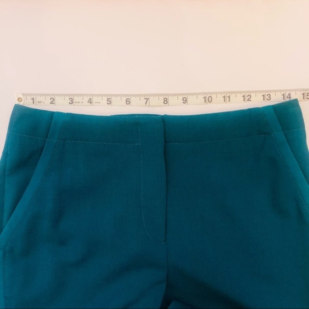 Magaschoni Wool Blend Silk Trim Tuxedo Dress Trouser in Absinthe (Teal), Size 4 - Picture 7 of 10